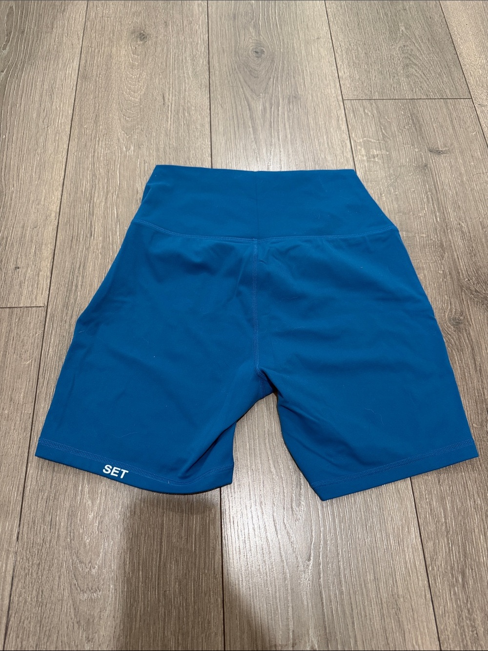 SET Active High-Waist Teal-Blue Bike Shorts